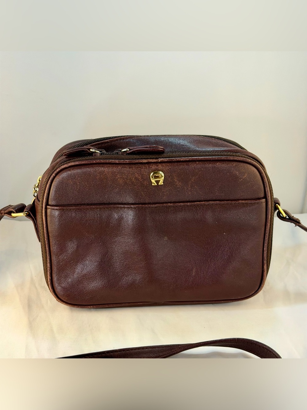 Vintage Signature Burgundy Etienne Aigner Crossbody Bag